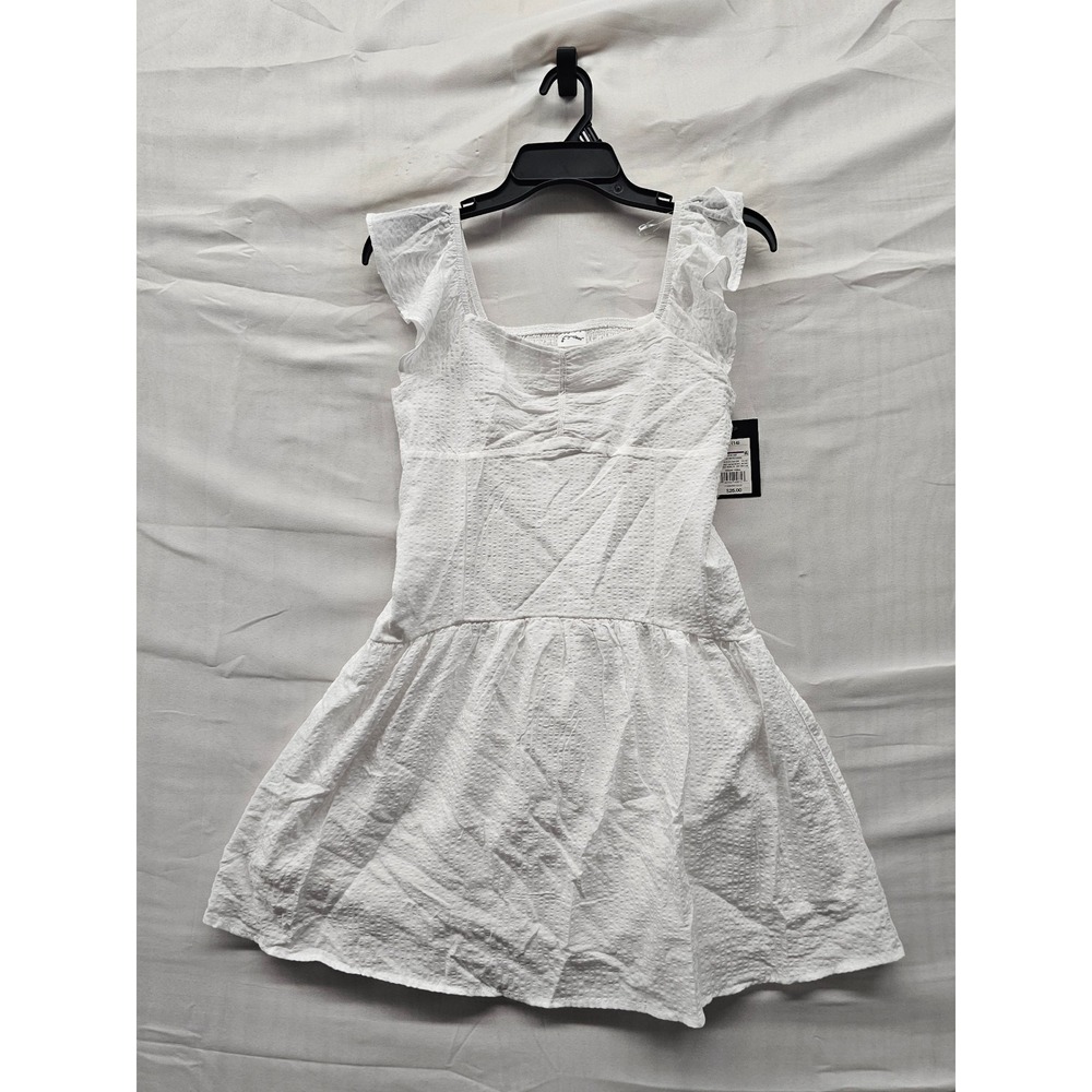Art Class Girls Flutter Sleeve Dress White Rayon Blend Casual Size XL (14)